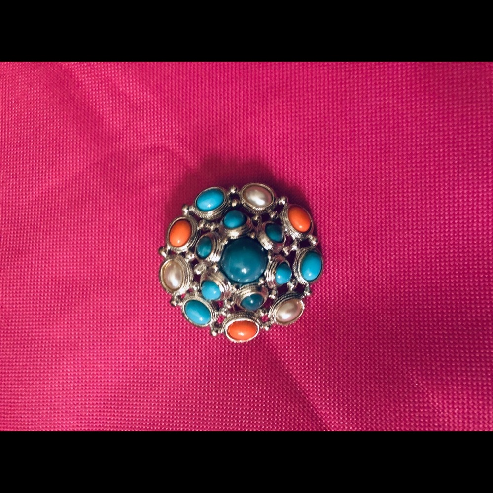 Turquoise,Coral and Pearl Pin ❤️ 2for$10 ❤️